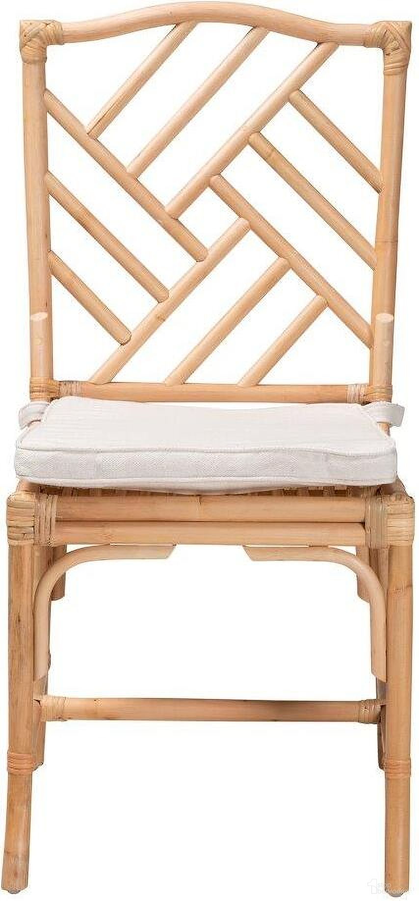 Baxton Studio Rio Modern Bohemian Natural Brown Rattan Dining Chair