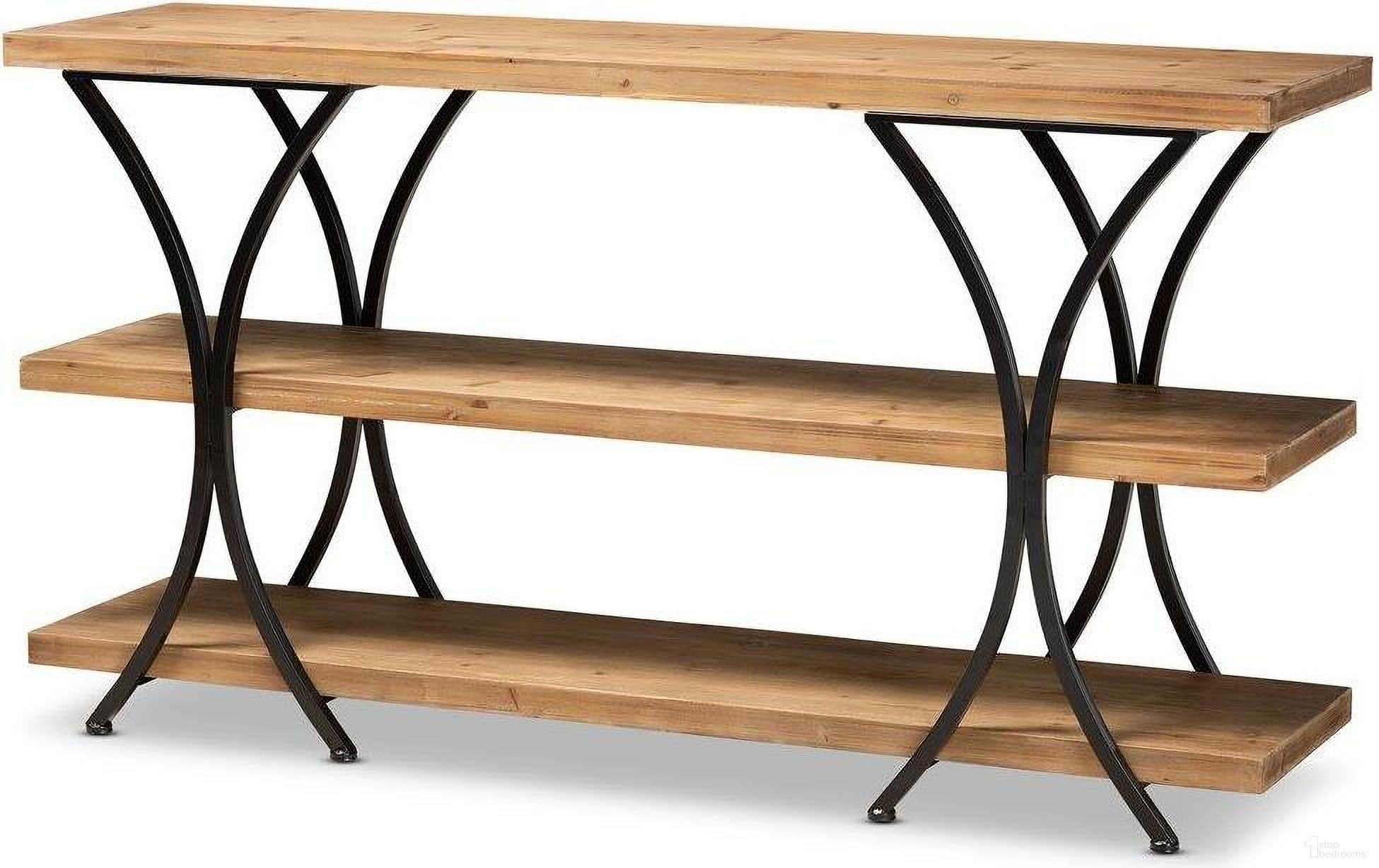 The appearance of Terrell Modern Rustic And Industrial Natural Brown Wood And Black Finished Metal Console Table designed by Baxton Studio in the modern / contemporary interior design. This black and brown piece of furniture was selected by 1StopBedrooms from Terrell Collection to add a touch of cosiness and style into your home. Sku: JY20A165-Natural/Black-Console. Material: MDF.