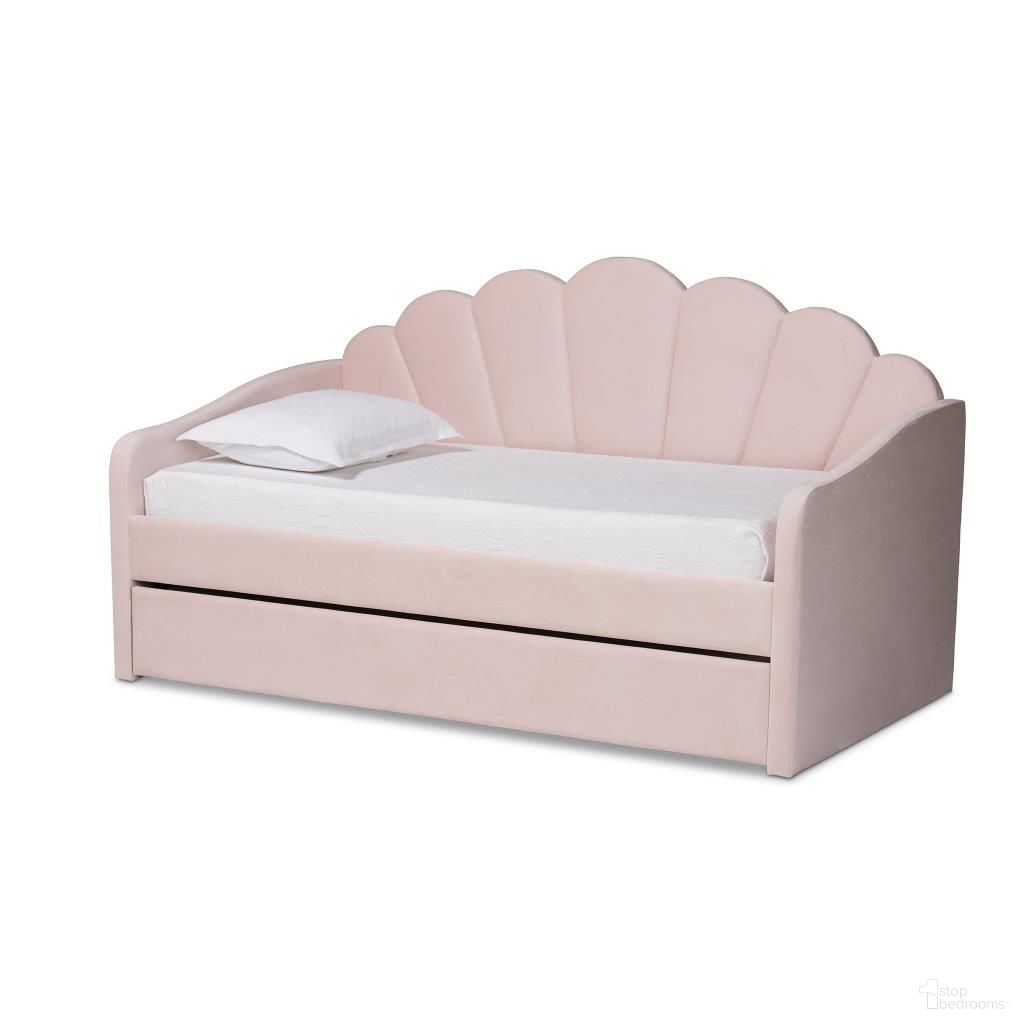 The appearance of Baxton Studio Timila Modern And Contemporary Light Pink Velvet Fabric Upholstered Twin Size Daybed With Trundle designed by Baxton Studio in the modern / contemporary interior design. This light pink piece of furniture was selected by 1StopBedrooms from Timila Collection to add a touch of cosiness and style into your home. Sku: BBT61047T-Light Pink Velvet-Daybed-T/T. Bed Type: Daybed. Bed Size: Twin. Material: MDF.