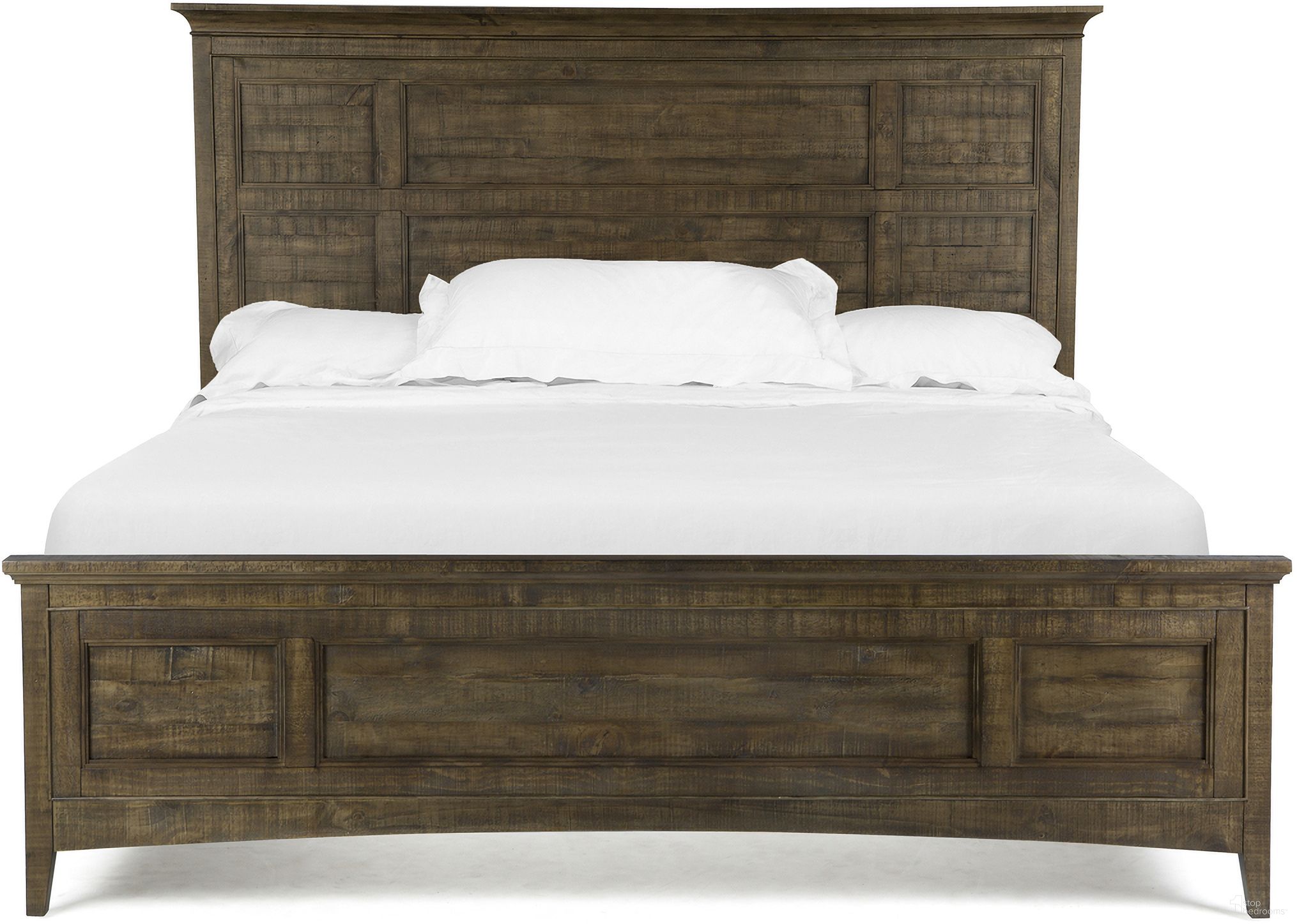 Bay Creek California King Panel Bed with Storage Rails In Toasted Nutmeg