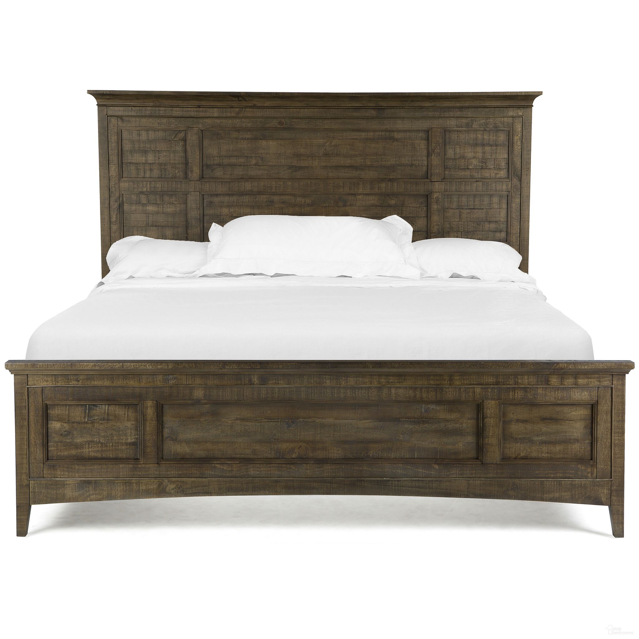 The appearance of Bay Creek Queen Panel Bed with Storage Rails In Toasted Nutmeg designed by Magnussen in the traditional interior design. This nutmeg piece of furniture  was selected by 1StopBedrooms from Bay Creek Collection to add a touch of cosiness and style into your home. Sku: B4398-54H;B4398-54F;B4398-54B;B4398-54B. Bed Type: Panel Bed. Bed Size: Queen. Material: Pine.