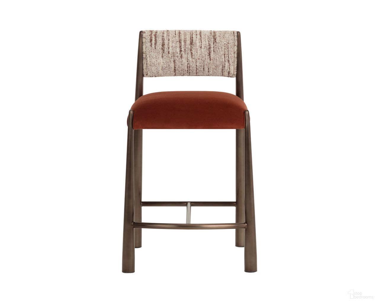 Bayard Counter Stool In Dark Bronze and Terri Nutmeg