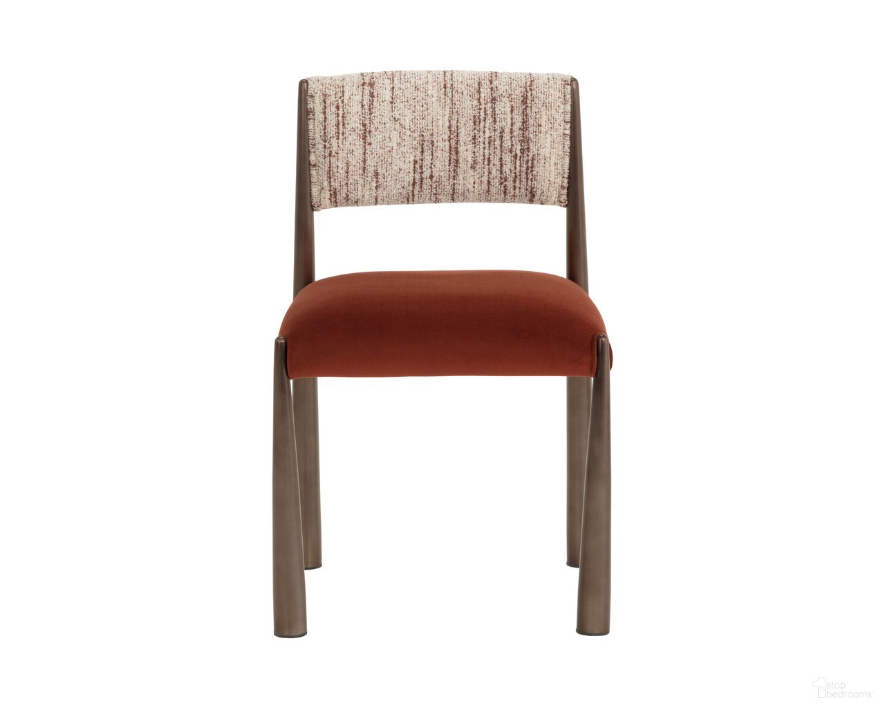 Bayard Dining Chair Set of 2 In Dark Bronze and Terri Nutmeg