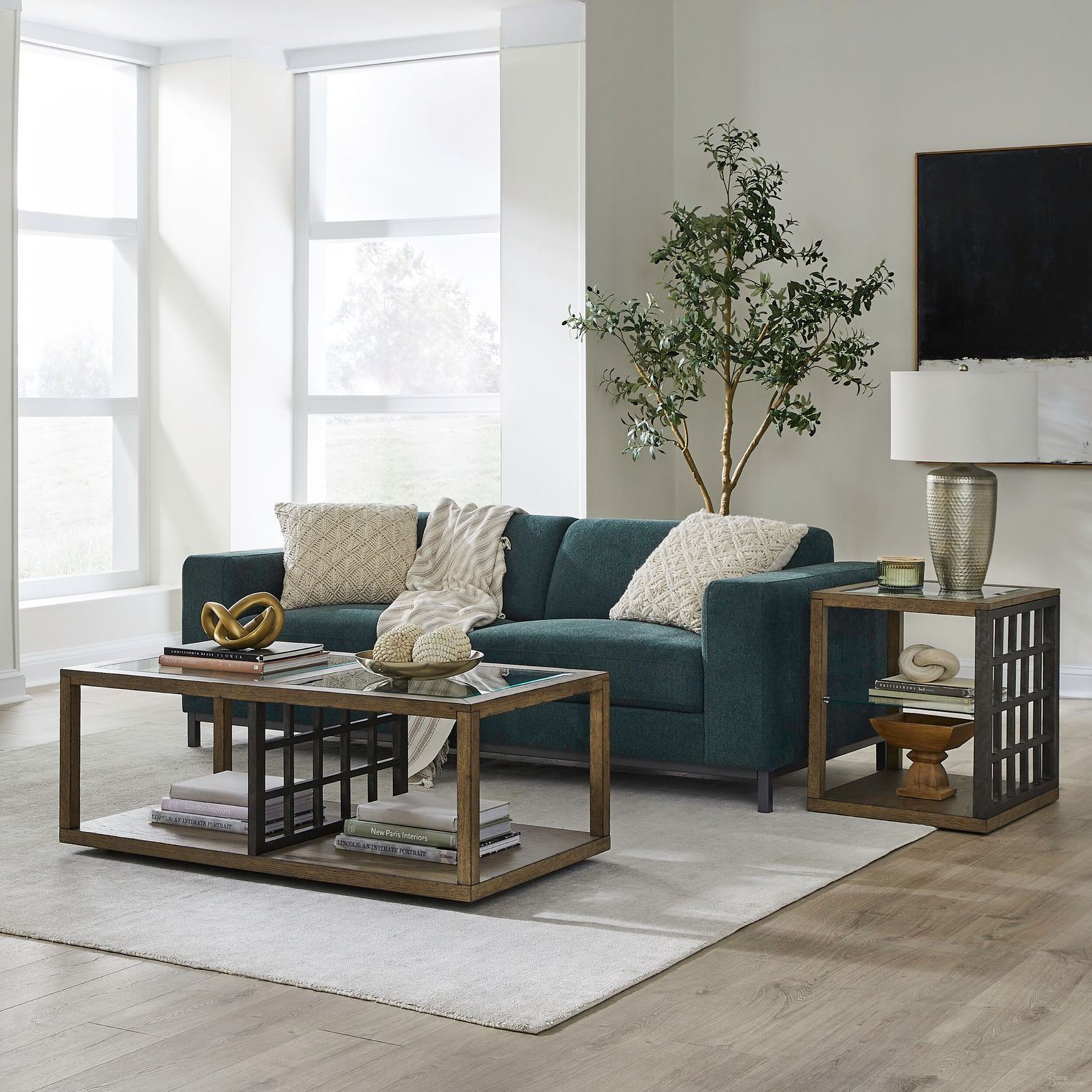 The appearance of Bayhill Trellis Occasional Table Set In Honey and Black designed by Liberty in the modern / contemporary interior design. This honey/black piece of furniture  was selected by 1StopBedrooms from Bayhill Trellis Collection to add a touch of cosiness and style into your home. Sku: 525-OT1010;525-OT1020. Material: Oak Veneer.