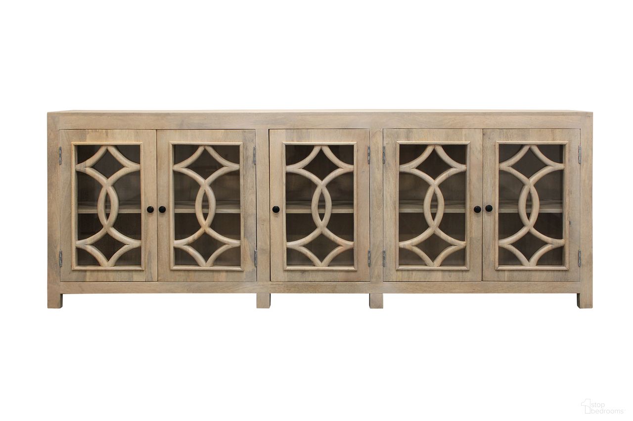 The appearance of Bayside Canal 5-Door Sideboard In White Wash designed by Moti in the traditional interior design. This white wash piece of furniture was selected by 1StopBedrooms from Bayside Collection to add a touch of cosiness and style into your home. Sku: 52229008. Material: Wood.