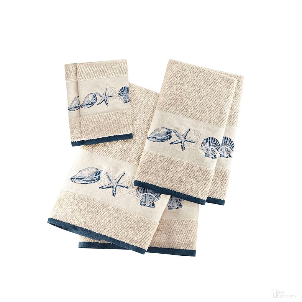 The appearance of Bayside Embroidered Cotton Jacquard 6 Piece Towel Set In Blue designed by Olliix in the coastal interior design. This blue piece of furniture was selected by 1StopBedrooms from Bayside Collection to add a touch of cosiness and style into your home. Sku: MP73-4967. Material: Cotton.