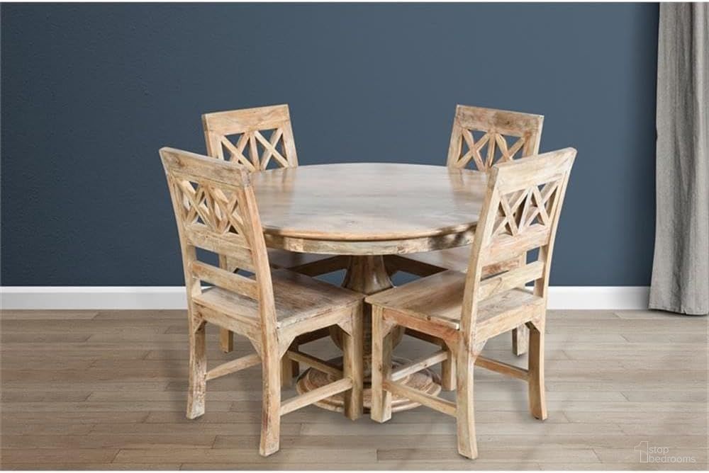 The appearance of Bayside Jensen Round Dining Room Set In Natural designed by Moti in the modern / contemporary interior design. This natural piece of furniture  was selected by 1StopBedrooms from Bayside Collection to add a touch of cosiness and style into your home. Sku: 99102001;99111001. Table Base Style: Pedestal. Table Top Shape: Round. Material: Wood. Size: 48".