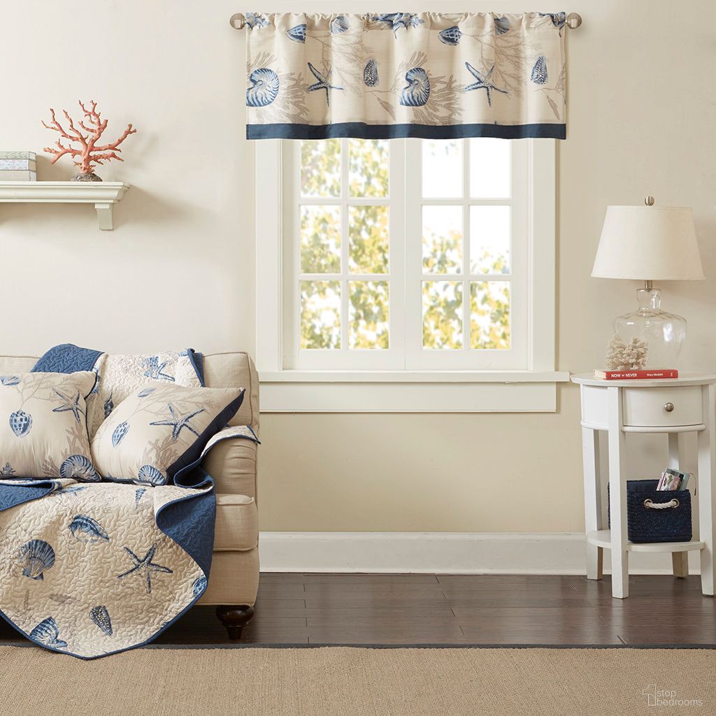 The appearance of Bayside Printed Valance In Navy designed by Olliix in the coastal interior design. This navy piece of furniture  was selected by 1StopBedrooms from Bayside Collection to add a touch of cosiness and style into your home. Sku: MP41-3764. Material: Cotton.