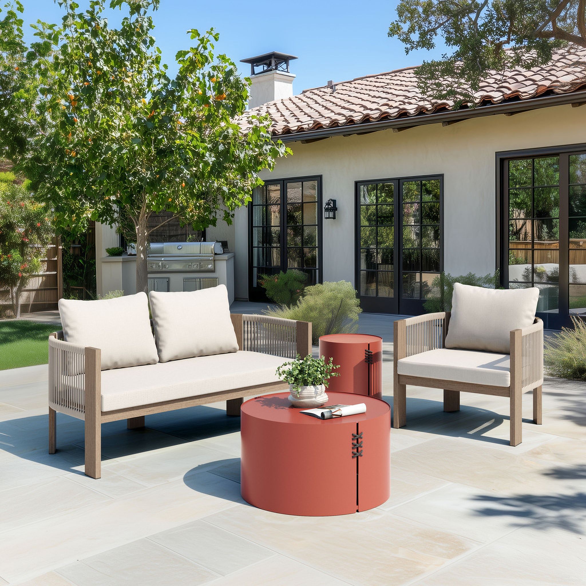 The appearance of Bayu Occasional Table Set In Brown designed by Zuo Modern in the modern / contemporary interior design. This brown piece of furniture  was selected by 1StopBedrooms from Bayu Collection to add a touch of cosiness and style into your home. Sku: 704072;704071. Material: Aluminum.