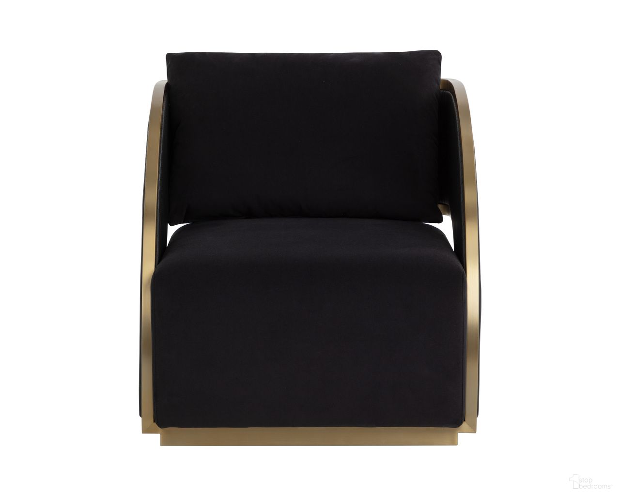 Baz Swivel Lounge Chair In Abbington Black and Napa Black
