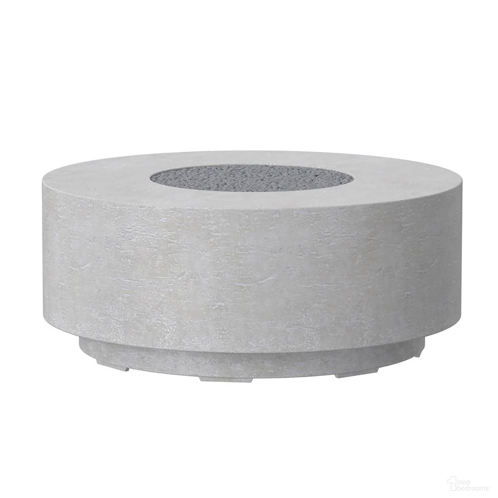 The appearance of Bazaar Gravelstone Round Fire Table in Gray designed by Sunset West in the modern / contemporary interior design. This gray piece of furniture was selected by 1StopBedrooms from Bazaar Collection to add a touch of cosiness and style into your home. Sku: SW6003-FT41R. Material: Concrete.
