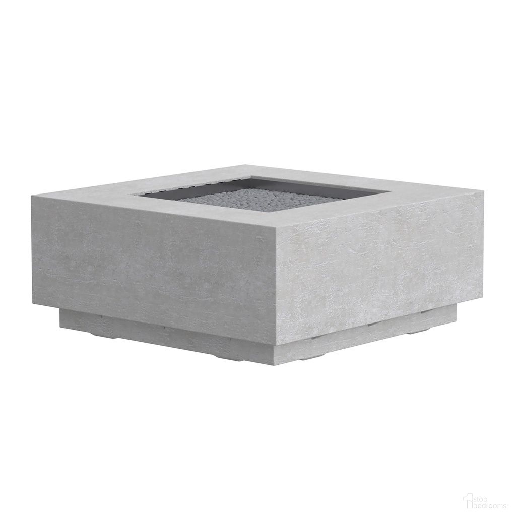 The appearance of Bazaar Gravelstone Square Fire Table in Gray designed by Sunset West in the modern / contemporary interior design. This gray piece of furniture was selected by 1StopBedrooms from Bazaar Collection to add a touch of cosiness and style into your home. Sku: SW6003-FT4040. Material: Concrete.