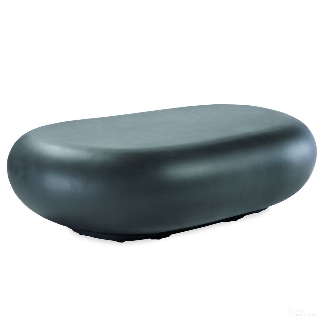 The appearance of Bazaar Pebble Coffee Table - Gray in Dark Gray designed by Sunset West in the transitional interior design. This dark gray piece of furniture  was selected by 1StopBedrooms from Bazaar Collection to add a touch of cosiness and style into your home. Sku: SW6205-GRAYPCT. Material: Concrete.