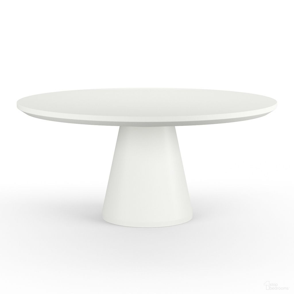 The appearance of Bazaar Pedestal Dining Table in Bone White designed by Sunset West in the transitional interior design. This bone white piece of furniture was selected by 1StopBedrooms from Bazaar Collection to add a touch of cosiness and style into your home. Sku: SW6203-BRDT63. Material: Concrete.