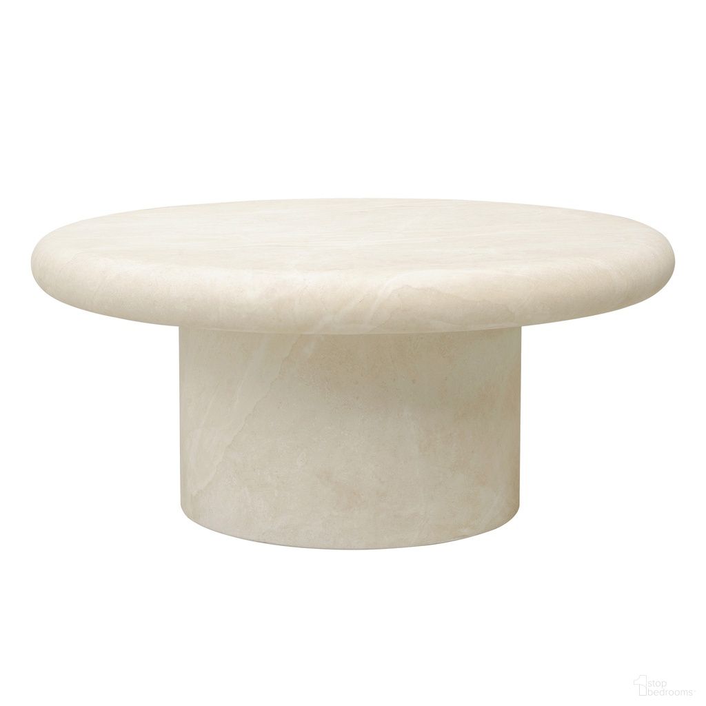 The appearance of Bazaar Travertino Coffee Table in Cream Travertine designed by Sunset West in the transitional interior design. This cream travertine piece of furniture  was selected by 1StopBedrooms from Bazaar Collection to add a touch of cosiness and style into your home. Sku: SW7208-CT. Material: Glass Fiber Reinforced Concrete.