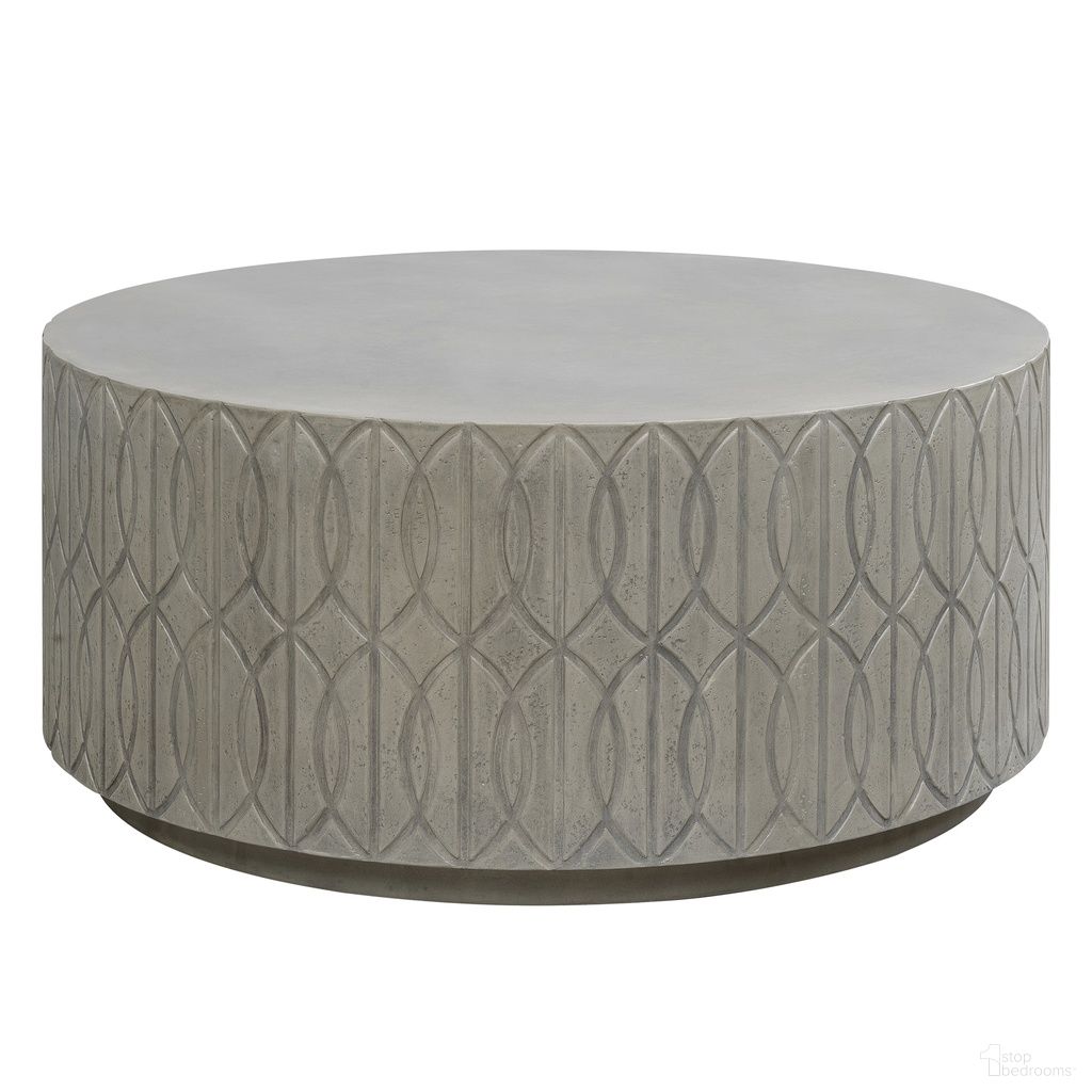 The appearance of Bazaar Trellis Coffee Table in Aged Stone designed by Sunset West in the transitional interior design. This aged stone piece of furniture was selected by 1StopBedrooms from Bazaar Collection to add a touch of cosiness and style into your home. Sku: SW7206-CT. Material: Glass Fiber Reinforced Concrete.