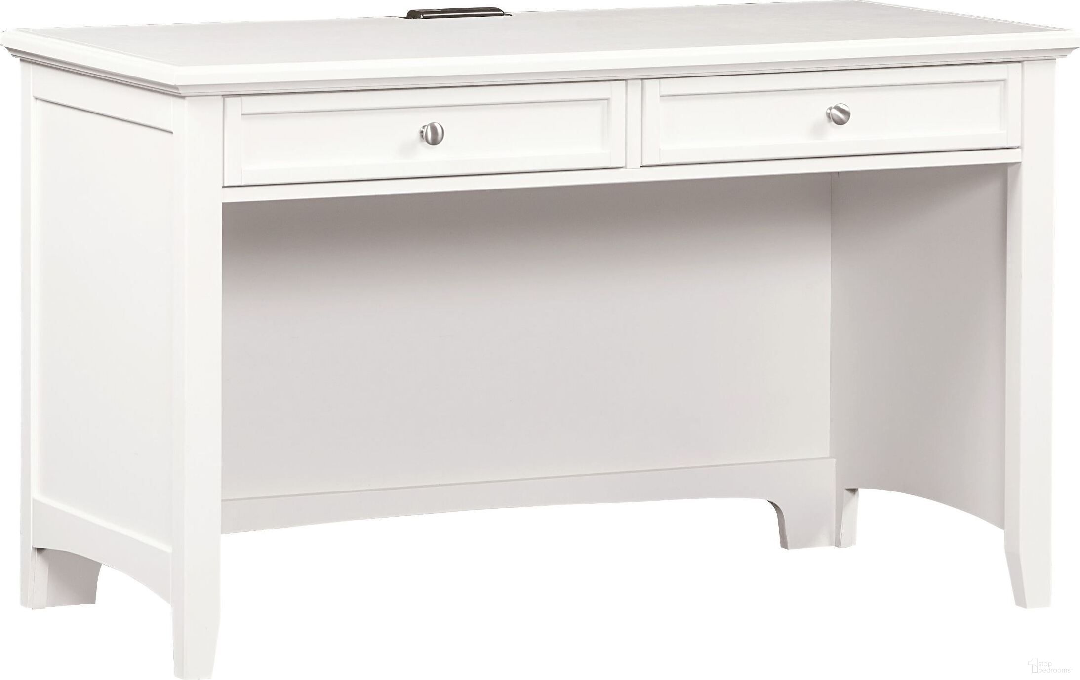 The appearance of Bonanza White 2 Drawer Laptop/Tablet Desk designed by Vaughan Bassett in the transitional interior design. This white piece of furniture  was selected by 1StopBedrooms from Bonanza Collection to add a touch of cosiness and style into your home. Sku: BB29-778. Material: Wood.