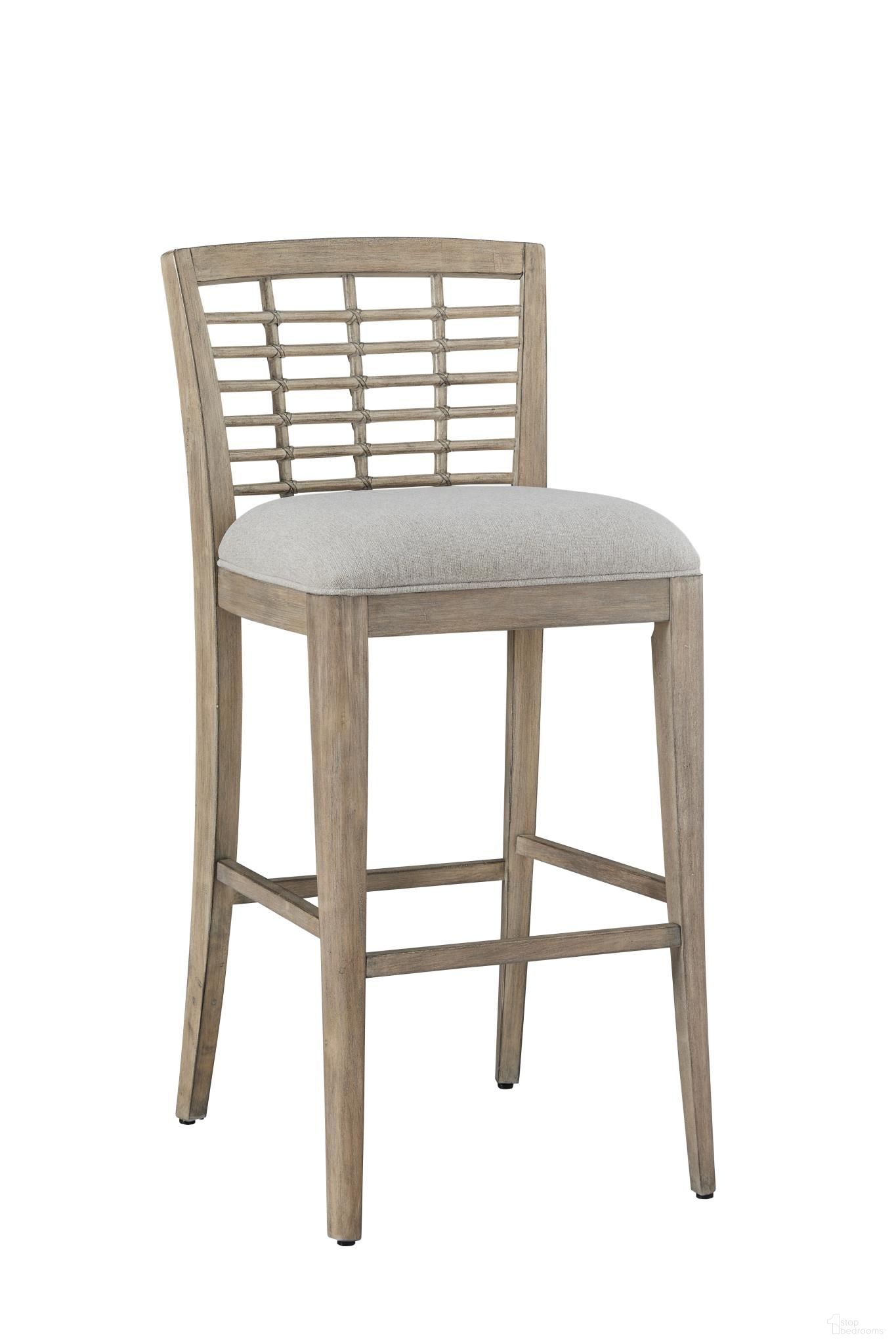 The appearance of Beach Comber Bar Stool Set of 2 In Brown designed by American Woodcrafters in the coastal interior design. This brown piece of furniture  was selected by 1StopBedrooms from Beach Comber Collection to add a touch of cosiness and style into your home. Sku: D-8500-654. Material: Fabric.