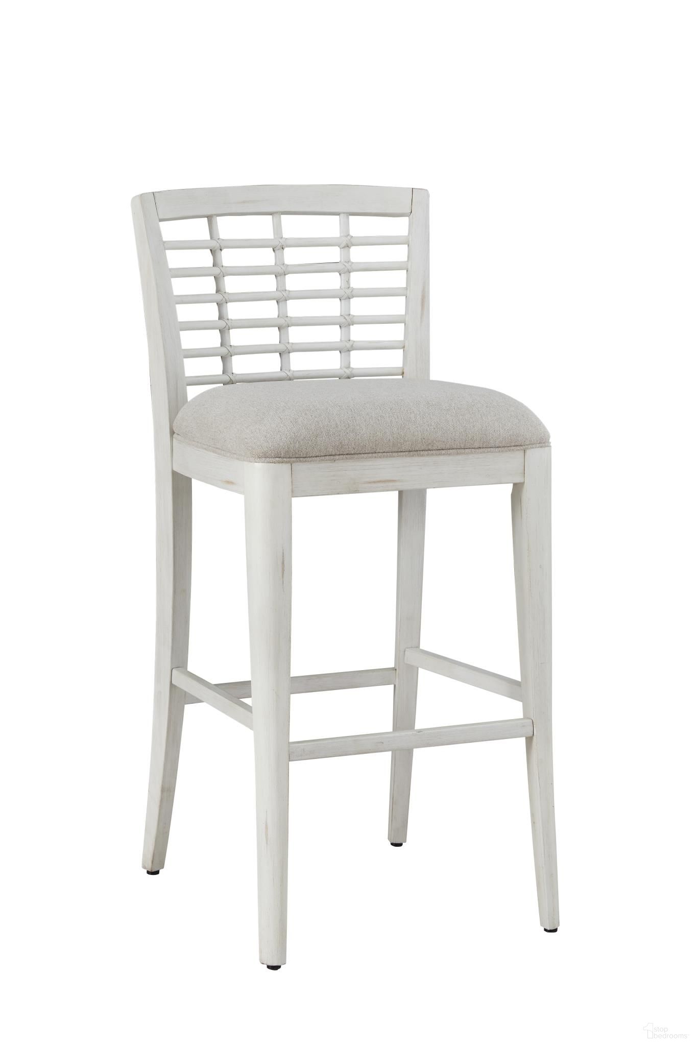 The appearance of Beach Comber Bar Stool Set of 2 In White designed by American Woodcrafters in the coastal interior design. This white piece of furniture was selected by 1StopBedrooms from Beach Comber Collection to add a touch of cosiness and style into your home. Sku: D-8510-654. Material: Mahogany.
