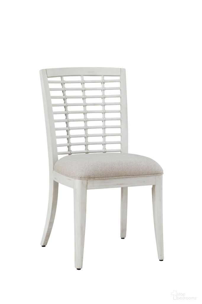 The appearance of Beach Comber Side Chair Set of 2 In White designed by American Woodcrafters in the coastal interior design. This white piece of furniture  was selected by 1StopBedrooms from Beach Comber Collection to add a touch of cosiness and style into your home. Sku: D-8510-670. Material: Mahogany. Chair Type: Side Chair.