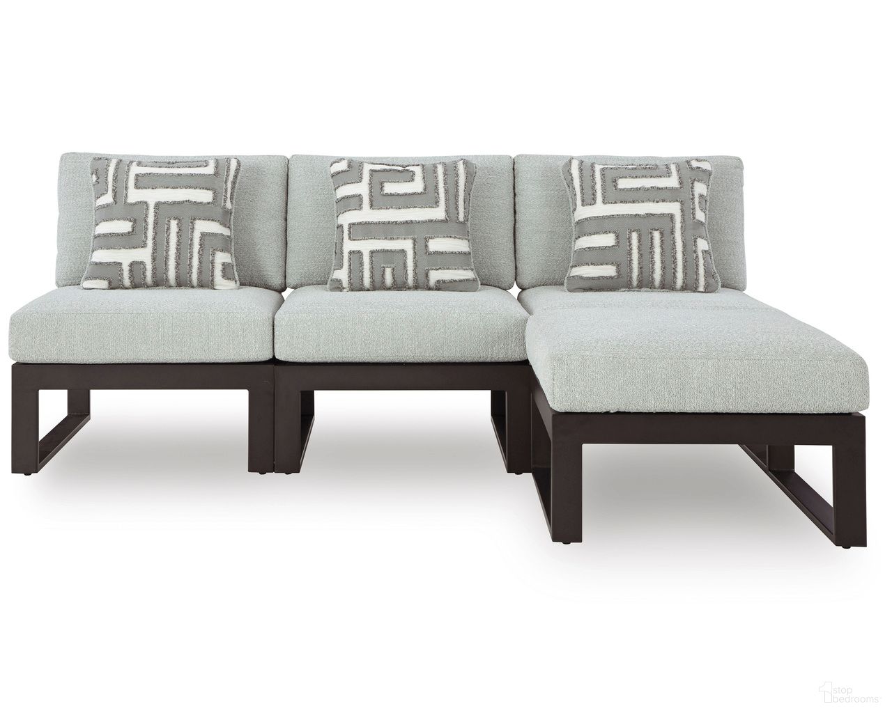 Beachloft 4-Piece Outdoor Sectional In Black and Gray