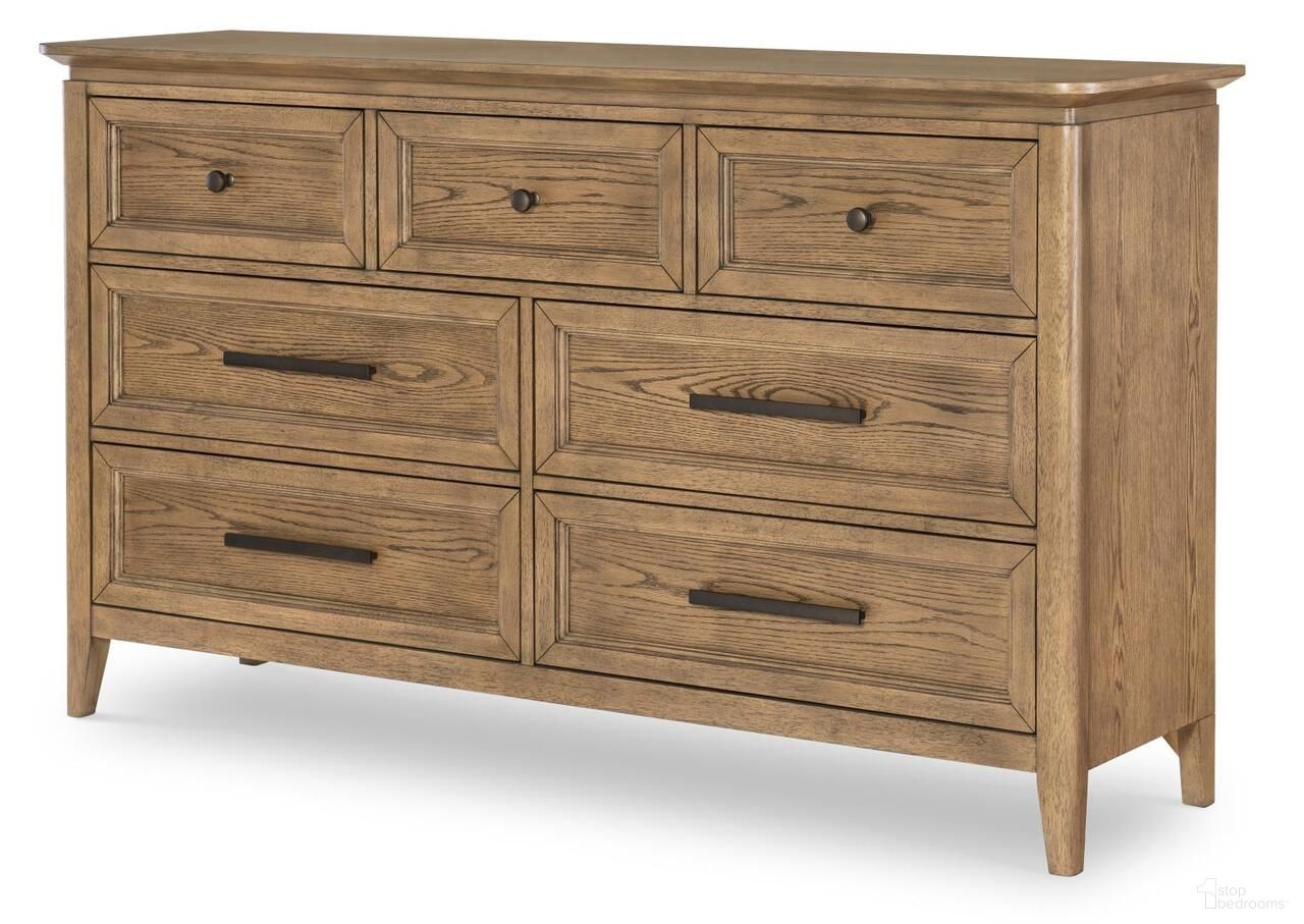 The appearance of Beacon Hill 7 Drawer Dresser In Dusted Barley designed by Legacy Classic in the traditional interior design. This dusted barley piece of furniture  was selected by 1StopBedrooms from Beacon Hill Collection to add a touch of cosiness and style into your home. Sku: 4650-1200. Material: Oak Veneer.