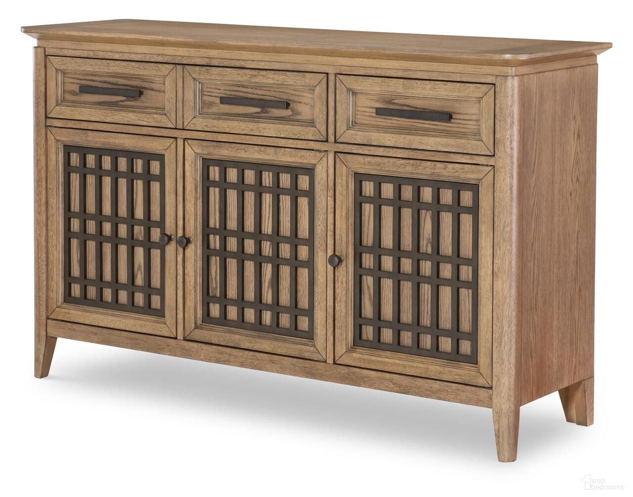 The appearance of Beacon Hill Credenza In Dusted Barley designed by Legacy Classic in the traditional interior design. This dusted barley piece of furniture  was selected by 1StopBedrooms from Beacon Hill Collection to add a touch of cosiness and style into your home. Sku: 4650-151. Material: Oak Veneer.