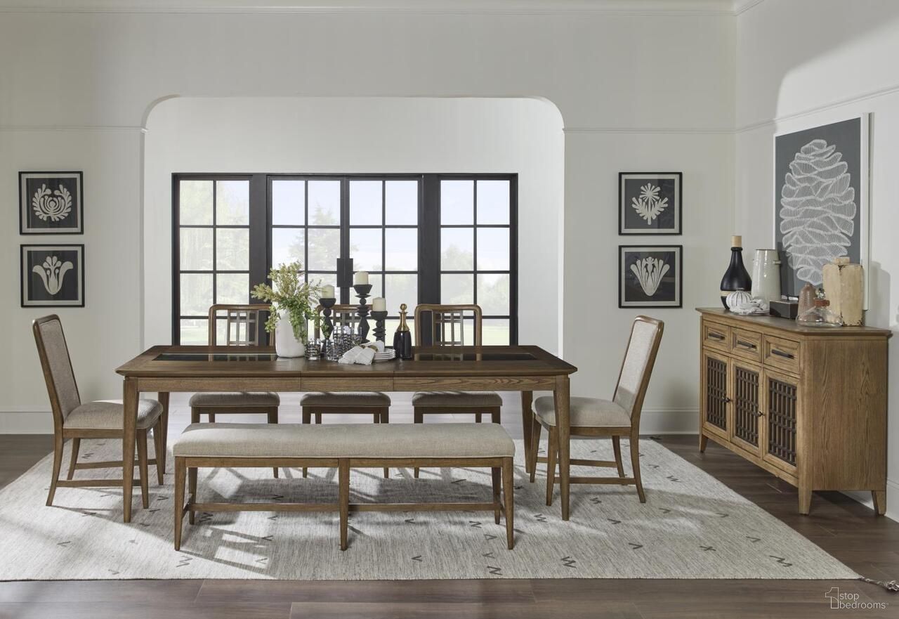 The appearance of Beacon Hill Rectangular Dining Room Set In Dusted Barley designed by Legacy Classic in the traditional interior design. This dusted barley piece of furniture  was selected by 1StopBedrooms from Beacon Hill Collection to add a touch of cosiness and style into your home. Sku: 4650-121;4650-240. Table Top Shape: Rectangular. Size: 72" x 42". Material: Oak Veneer.