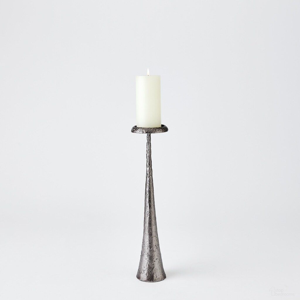 Beacon Medium Candle Holder In Gunmetal