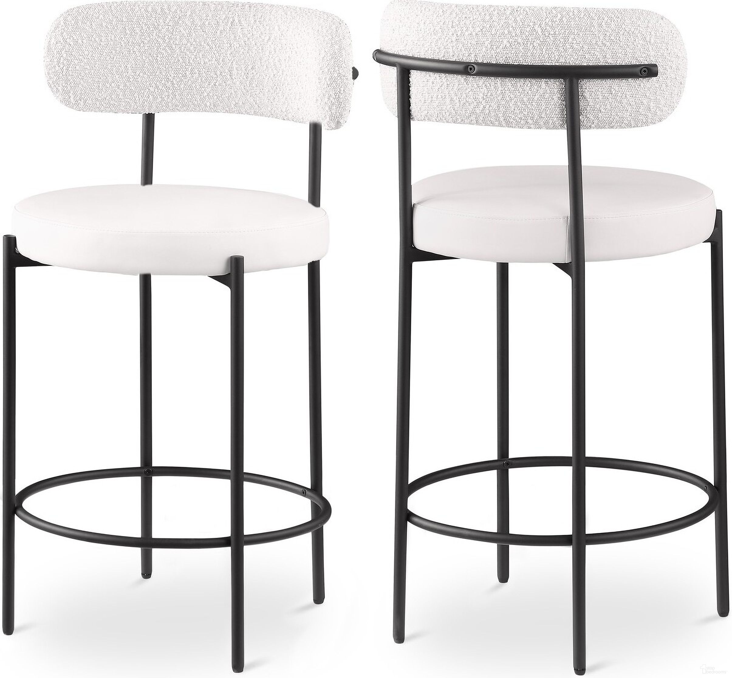 The appearance of Beacon Vegan Leather Seat Stool Set of 2 In Cream designed by Meridian in the modern / contemporary interior design. This cream piece of furniture was selected by 1StopBedrooms from Beacon Collection to add a touch of cosiness and style into your home. Sku: 878Cream-C. Material: Wood.