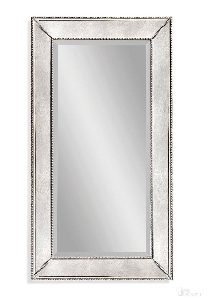 Beaded 26 Inch Wall Mirror In Silver