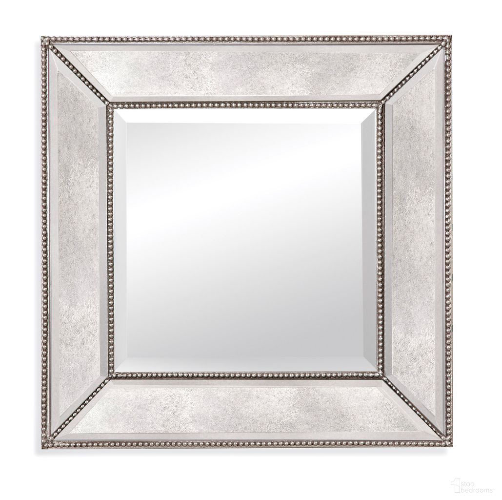 Beaded Wall Mirror In Silver
