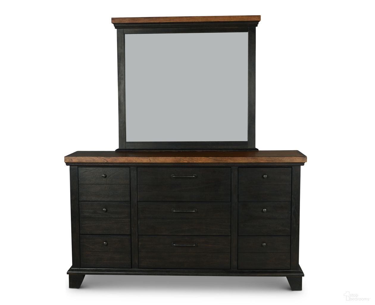 The appearance of Bear Creek Dresser In Brown designed by Steve Silver in the transitional interior design. This brown piece of furniture  was selected by 1StopBedrooms from Bear Creek Collection to add a touch of cosiness and style into your home. Sku: BC950DRB. Material: Wood.