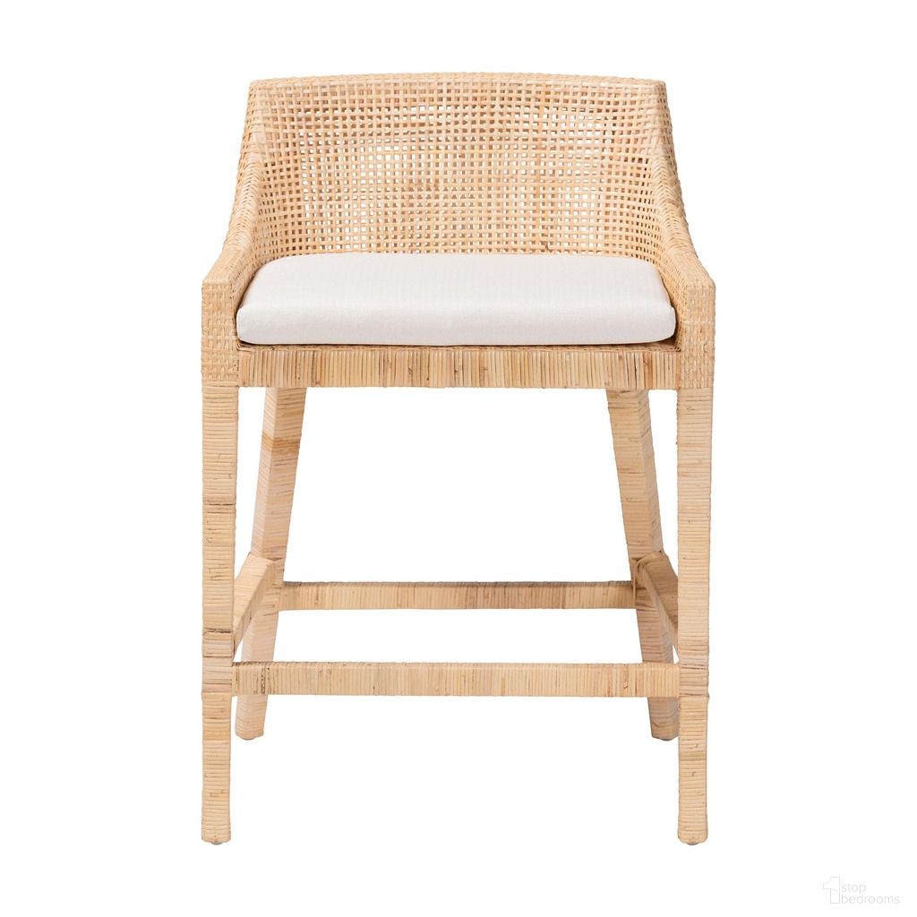 Beata Natural Rattan Counter Stool In Light Honey