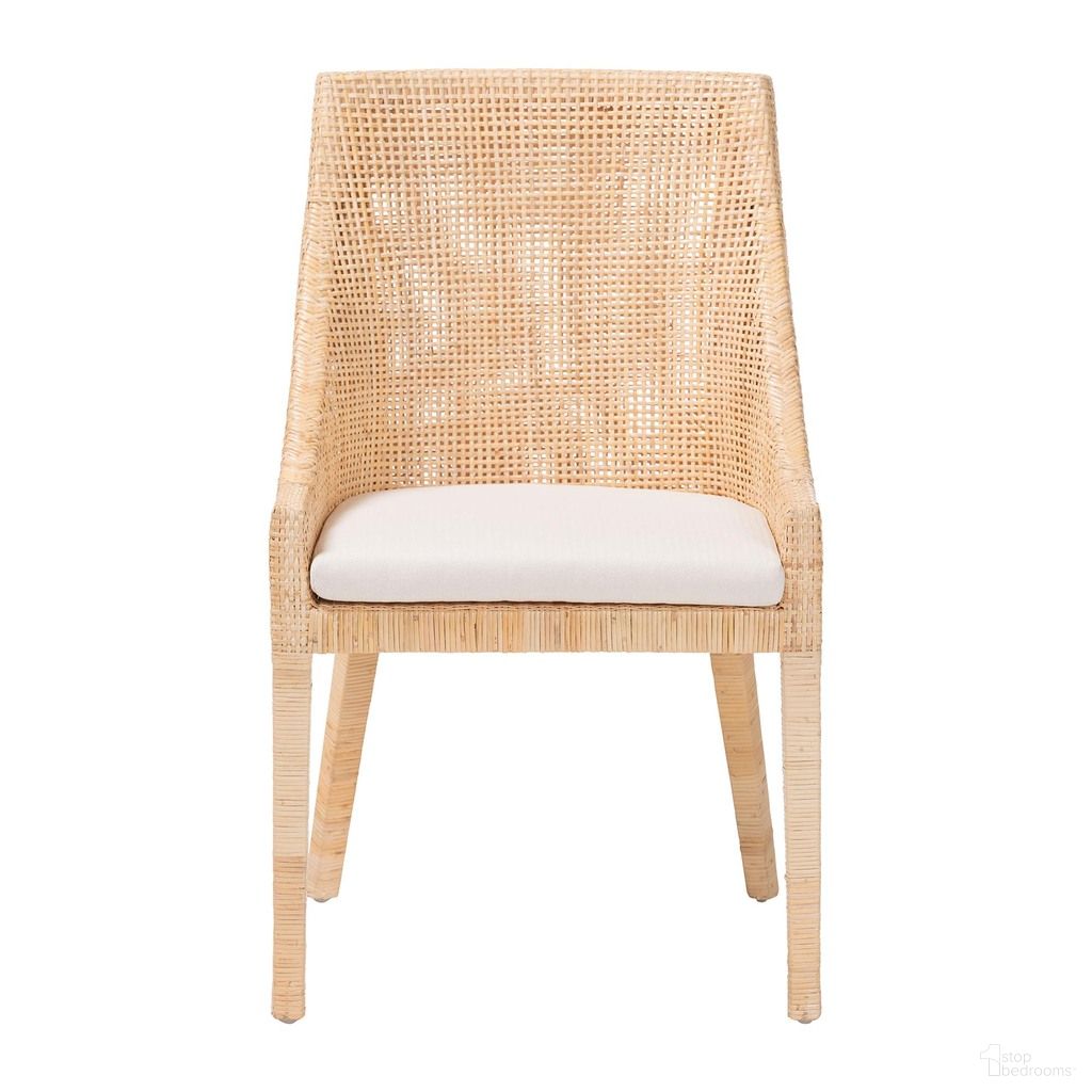 Beata Natural Rattan Dining Chair In Light Honey