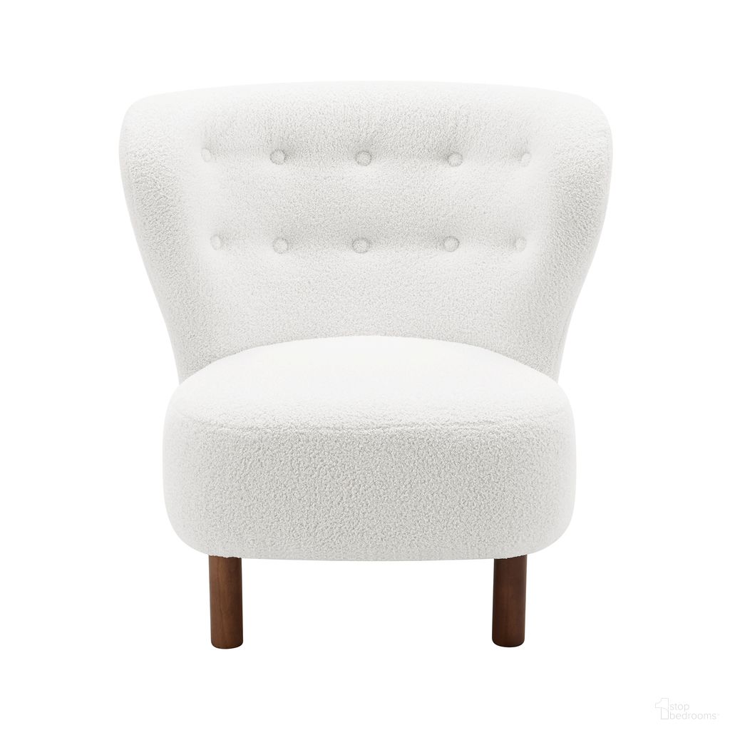 The appearance of Beatrice Lounge Chair In White designed by Euro Style in the modern / contemporary interior design. This white piece of furniture was selected by 1StopBedrooms from Beatrice Collection to add a touch of cosiness and style into your home. Sku: 94270-WHT. Material: Fabric.