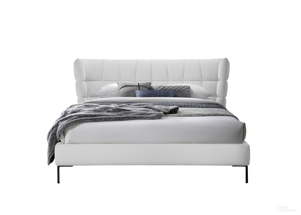 Beba Queen Upholstered Bed In Frost