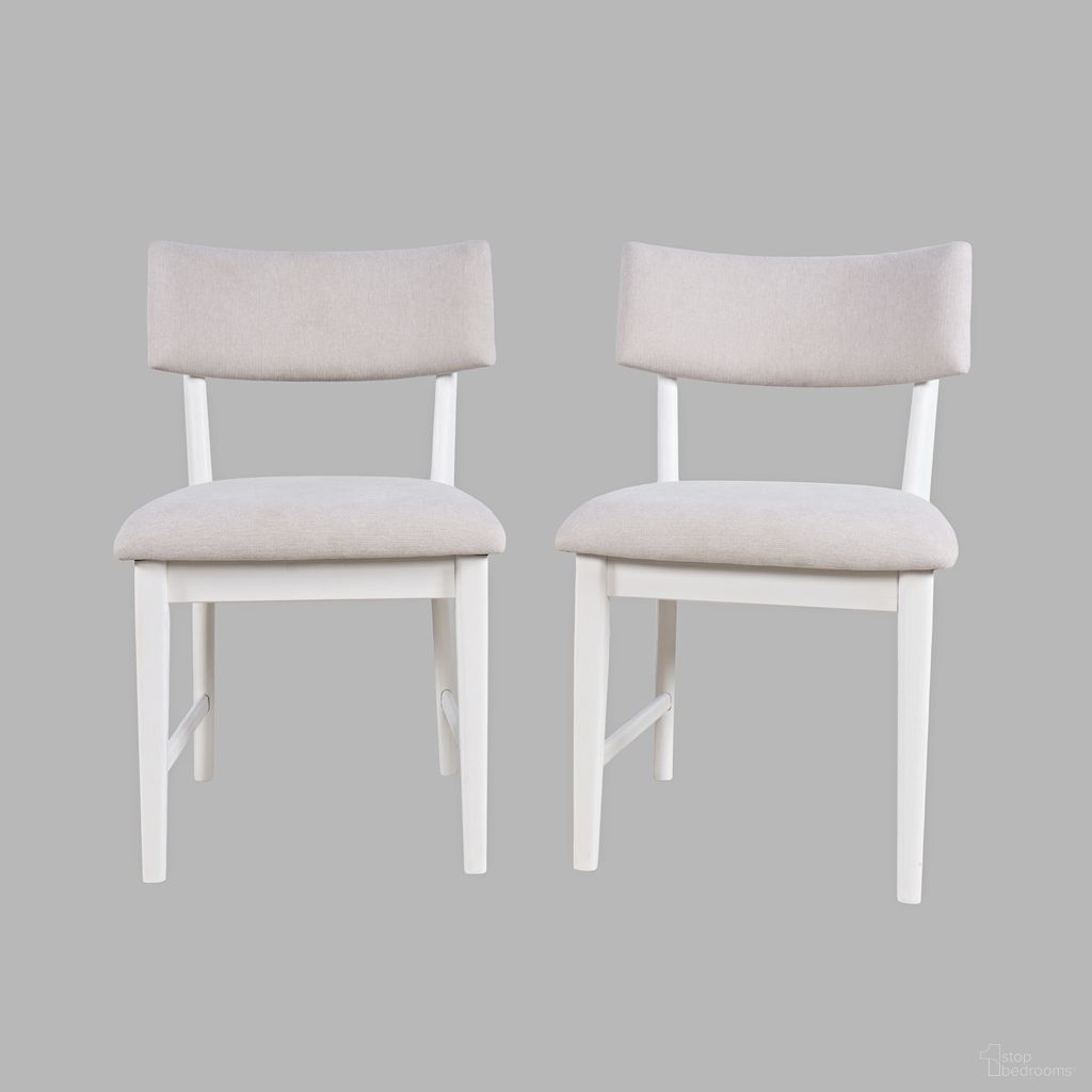 Beck Upholstered Split Back Dining Chair Set of 2 In White