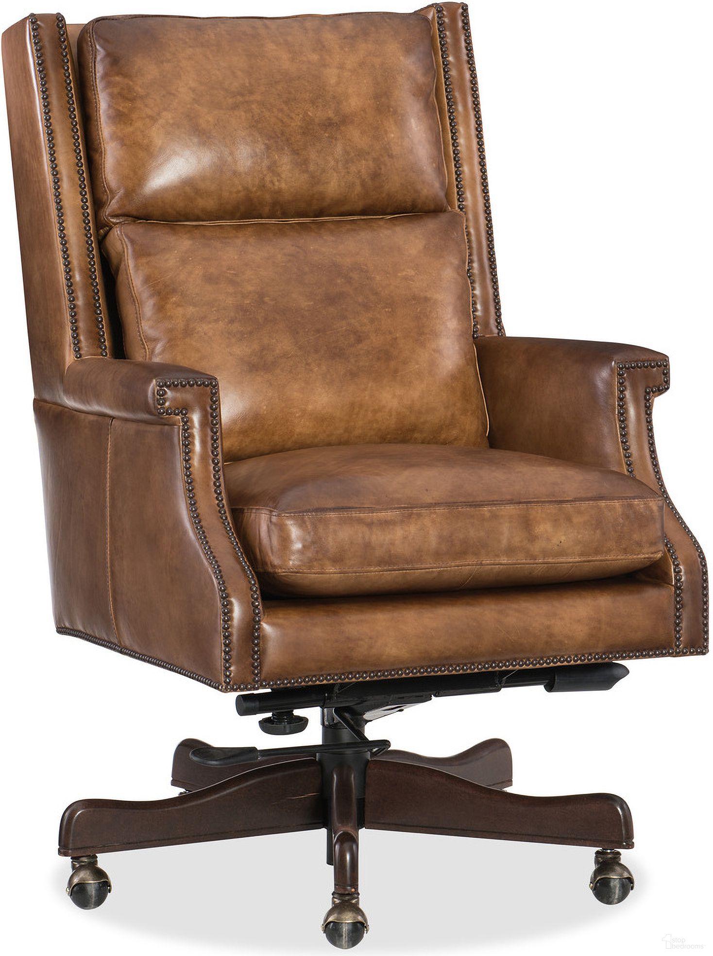 The appearance of EC Beckett Checkmate Pawn Home Office Chair designed by Hooker in the traditional interior design. This brown piece of furniture was selected by 1StopBedrooms from EC Collection to add a touch of cosiness and style into your home. Sku: EC562-083. Material: Leather.