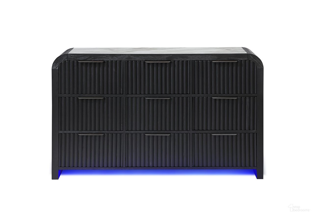 The appearance of Beckett Dresser with LED In Black and White designed by Global Furniture USA in the modern / contemporary interior design. This black/white piece of furniture  was selected by 1StopBedrooms from Beckett Collection to add a touch of cosiness and style into your home. Sku: BECKETT-WHT/BLK-DR W/LED. Material: Solid Wood.