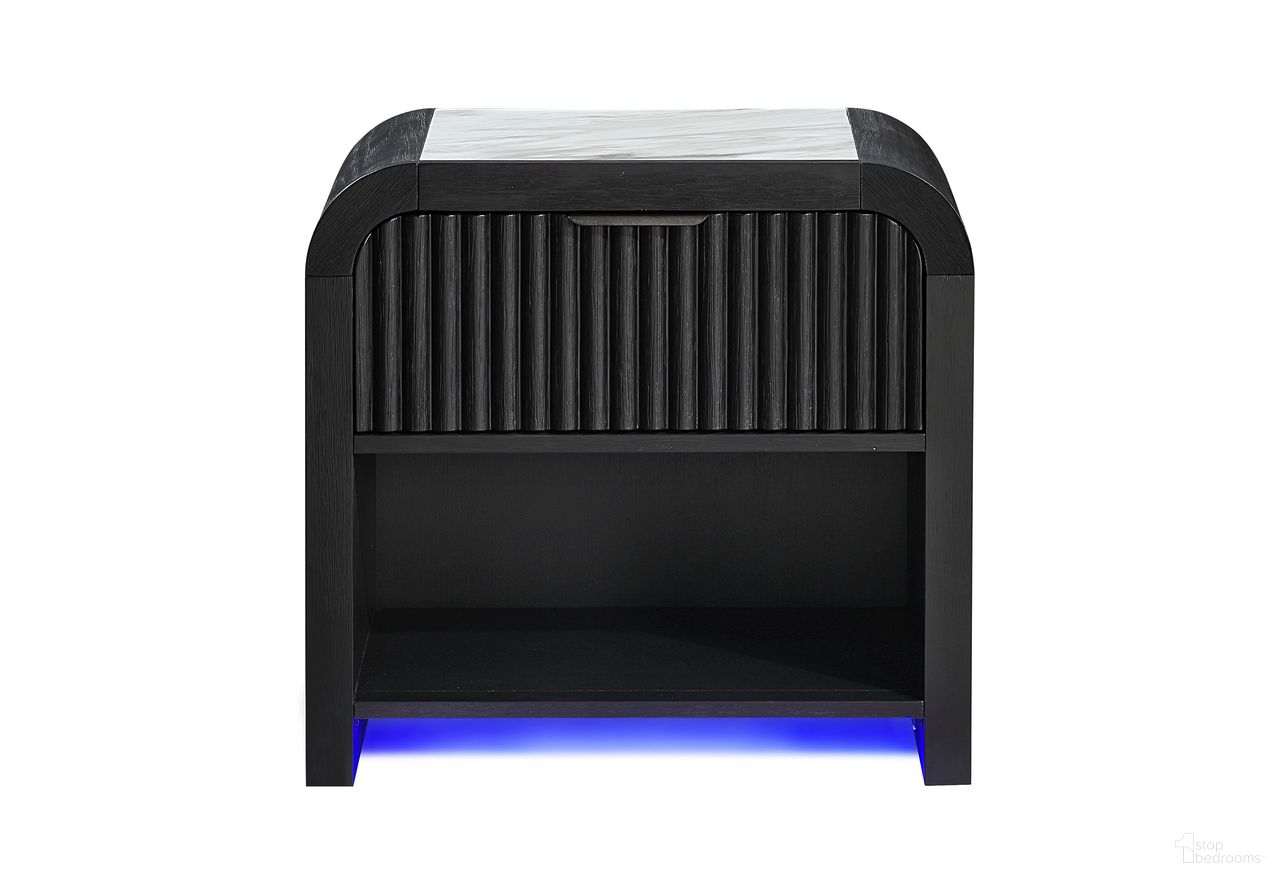 The appearance of Beckett Nightstand with LED and Speaker In Black and White designed by Global Furniture USA in the modern / contemporary interior design. This black/white piece of furniture was selected by 1StopBedrooms from Beckett Collection to add a touch of cosiness and style into your home. Sku: BECKETT-WHT/BLK-NS W/ LED & SPEAKER. Material: Solid Wood.