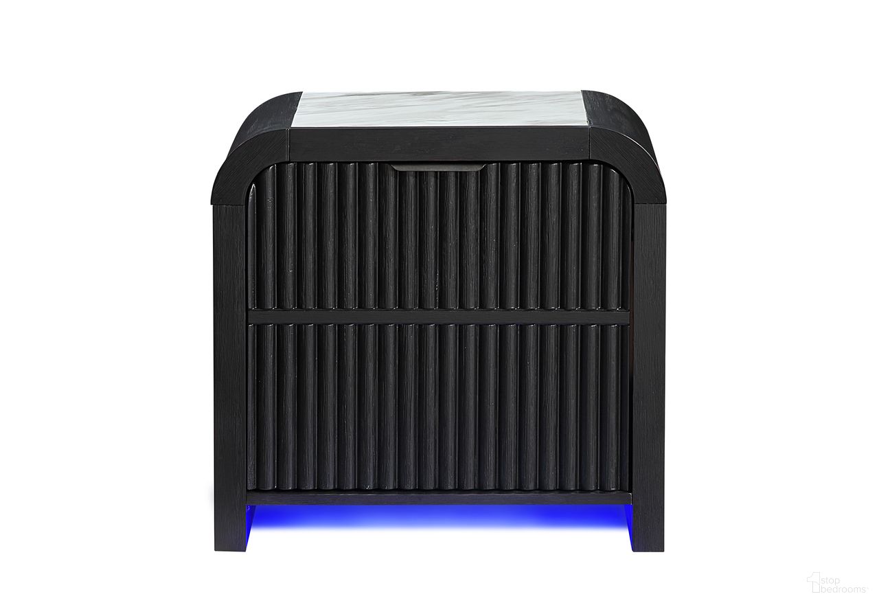 The appearance of Beckett Nightstand with LED Cooler and Speaker In Black and White designed by Global Furniture USA in the modern / contemporary interior design. This black/white piece of furniture  was selected by 1StopBedrooms from Beckett Collection to add a touch of cosiness and style into your home. Sku: BECKETT-WHT/BLK-NS W/ LED COOLER & SPEAKER. Material: Solid Wood.