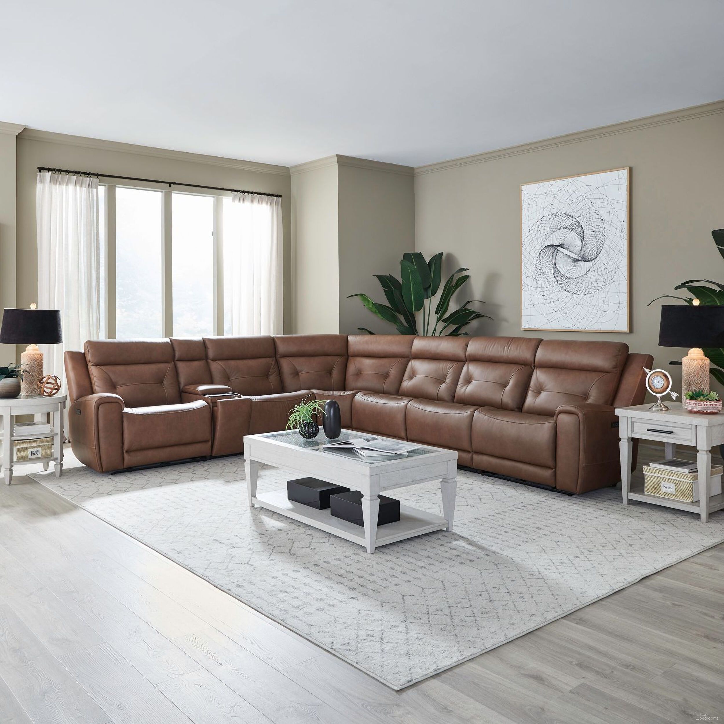 The appearance of Beckham 7 Piece Sectional In Aline Saddle designed by Liberty in the transitional interior design. This aline saddle piece of furniture was selected by 1StopBedrooms from Beckham Collection to add a touch of cosiness and style into your home. Sku: 7023SD-40AT;7023SD-40A;7023SD-40C;7023SD-40W;7023SD-42AP;7023SD-42LP;7023SD-42RP. Layout: L-Shape. Material: Solid Hardwood.