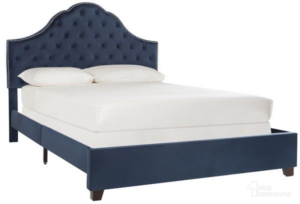 The appearance of Beckham Full Bed in Navy designed by Safavieh in the modern / contemporary interior design. This navy piece of furniture was selected by 1StopBedrooms from Beckham Collection to add a touch of cosiness and style into your home. Sku: FOX6273B-F. Bed Size: Full. Material: Linen. Bed Type: Upholstered Bed.