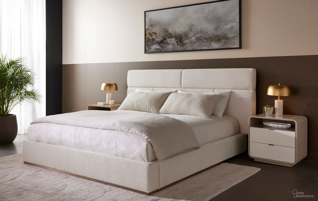 Beckham Platform Bedroom Set In Chacha Cream