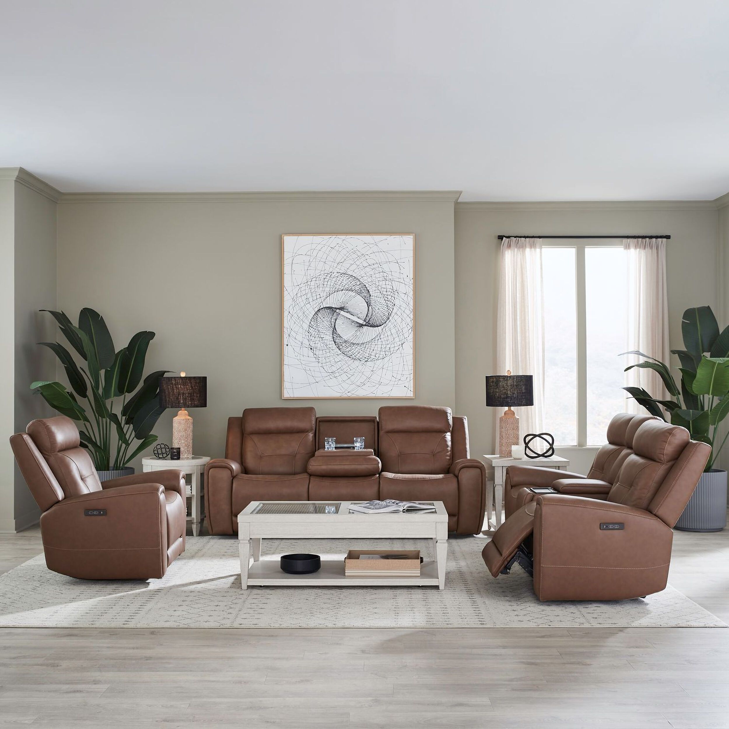 Beckham Power Reclining Living Room Set with Zero Gravity In Aline Saddle