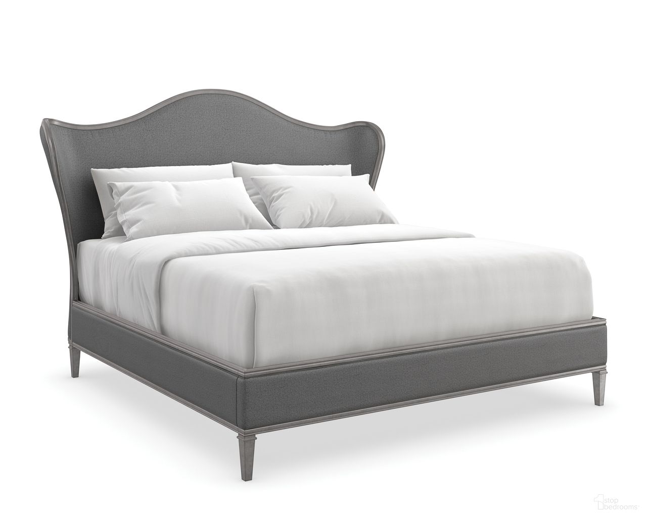 Bedtime Beauty Queen Upholstered Bed In Gray