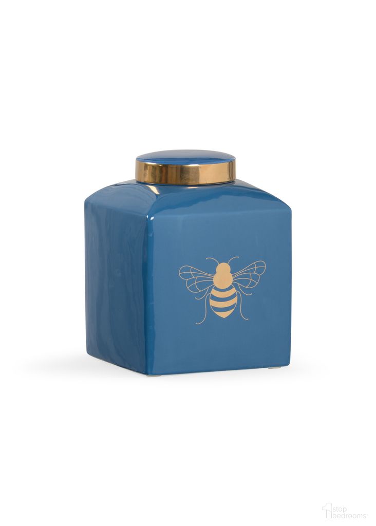 The appearance of Bee Gracious Ginger Jar In Blue and Gold designed by Chelsea House in the modern / contemporary interior design. This blue/gold piece of furniture  was selected by 1StopBedrooms from Shayla Copas Collection to add a touch of cosiness and style into your home. Sku: 384909. Material: Ceramic.