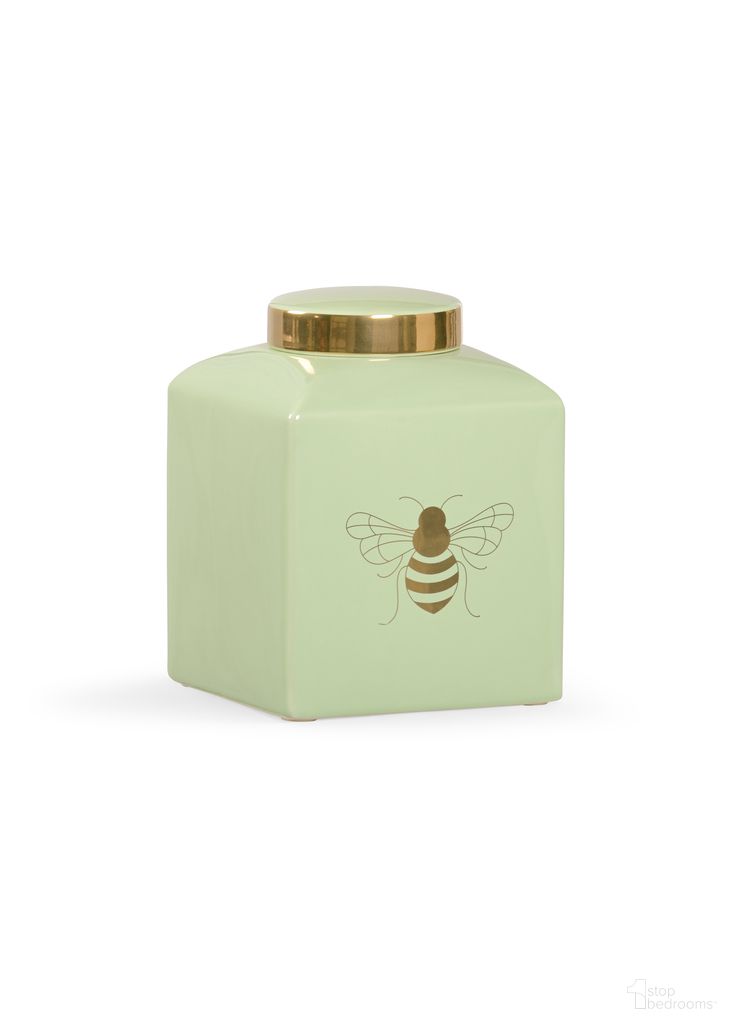 Bee Gracious Ginger Jar - Pistachio In Gold and Green