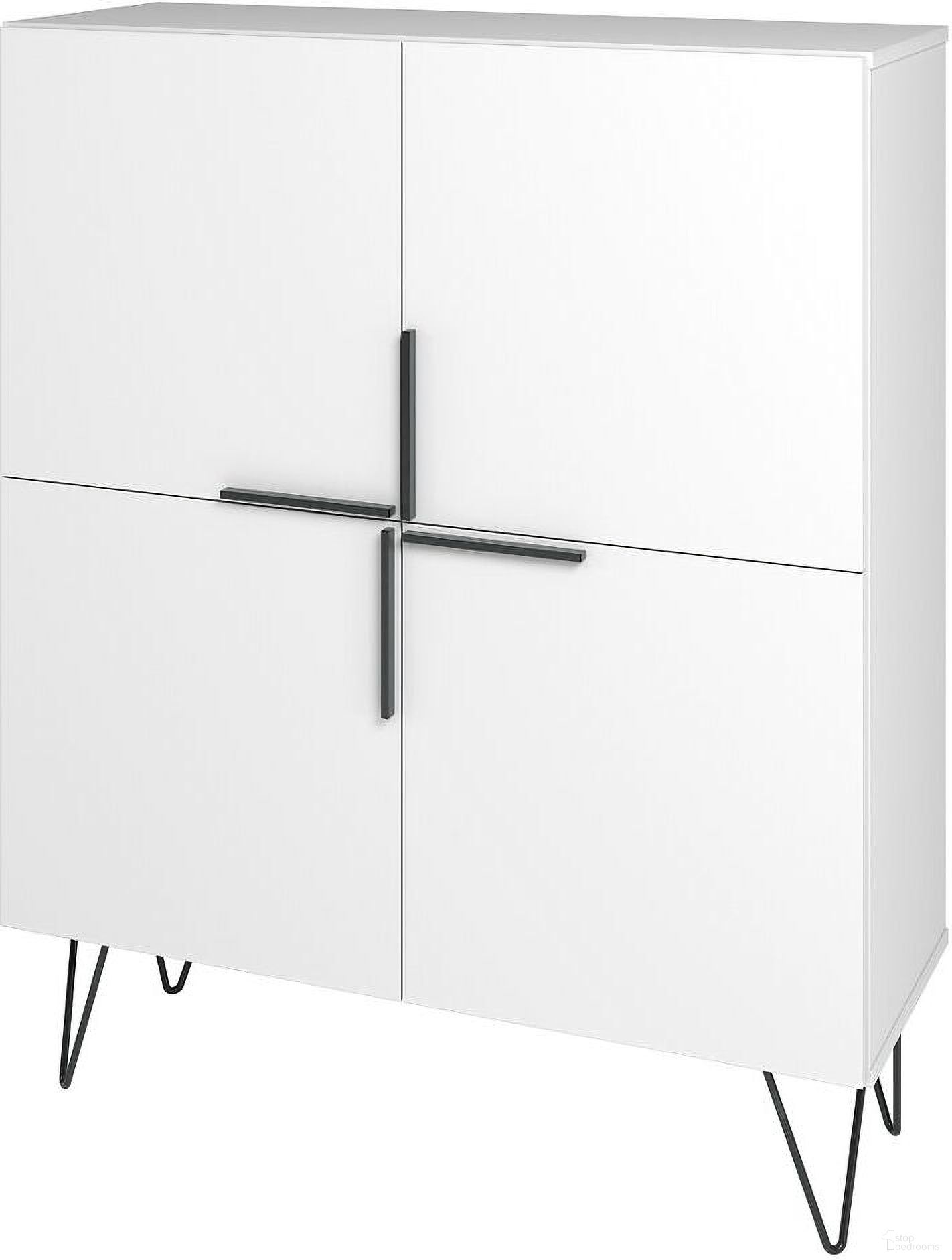 The appearance of Beekman 43.7 Low Cabinet With 4 Shelves In White designed by Manhattan Comfort in the transitional interior design. This white piece of furniture was selected by 1StopBedrooms from Beekman Collection to add a touch of cosiness and style into your home. Sku: 400AMC198. Material: MDF.
